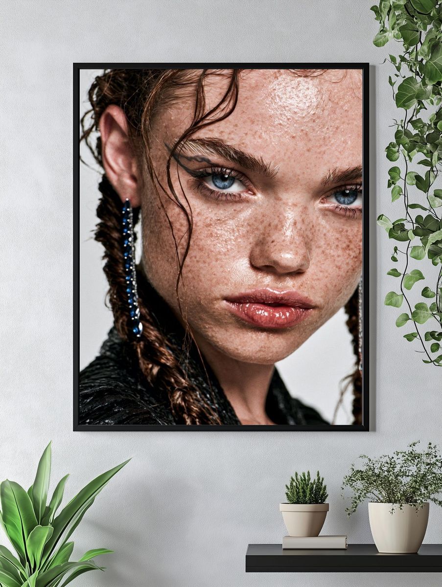 Freckled Portrait Fashion Poster. — room view 4