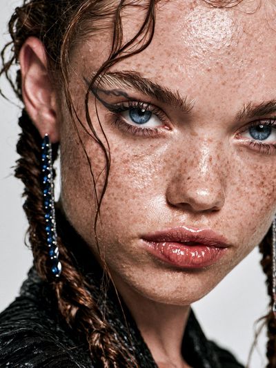 Freckled Portrait Fashion Poster. poster
