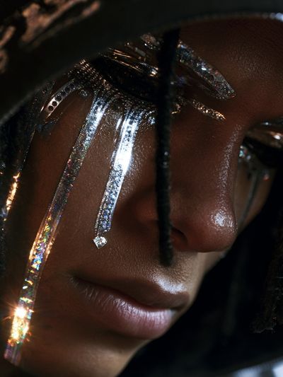 Glitter Face Portrait Photography Poster.