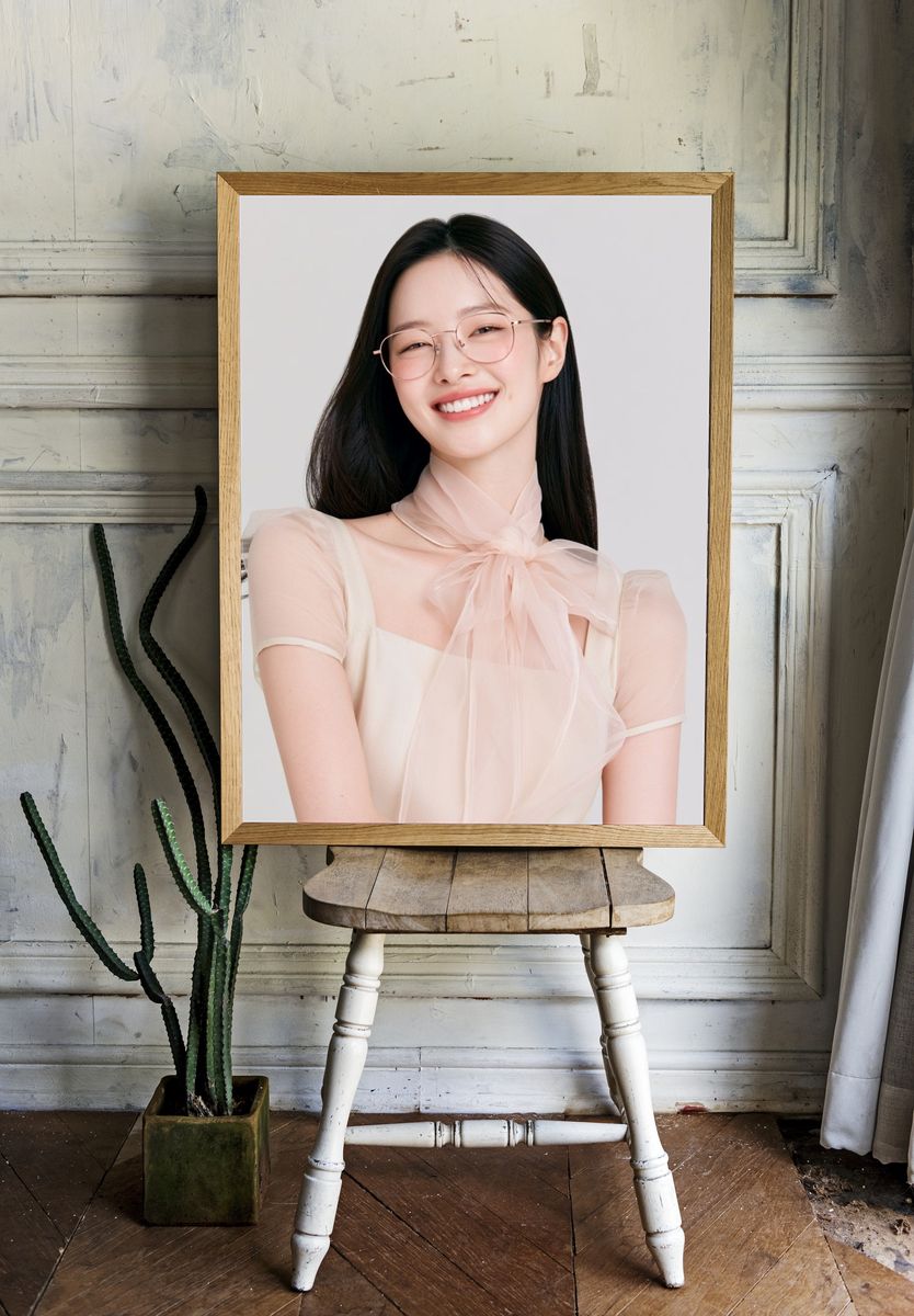 Smiling Portrait Fashion Poster. room preview