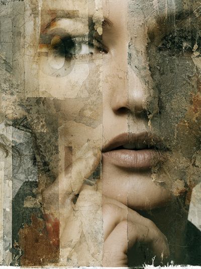 Textured Woman Portrait Print.