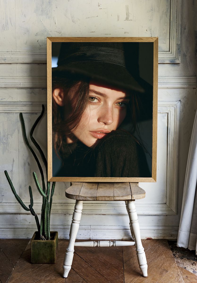 Moody Portrait Photography Poster. room preview