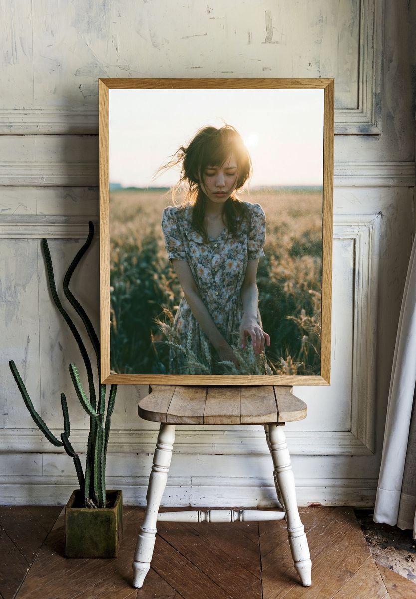 Sunlit Field Portrait Poster. room preview