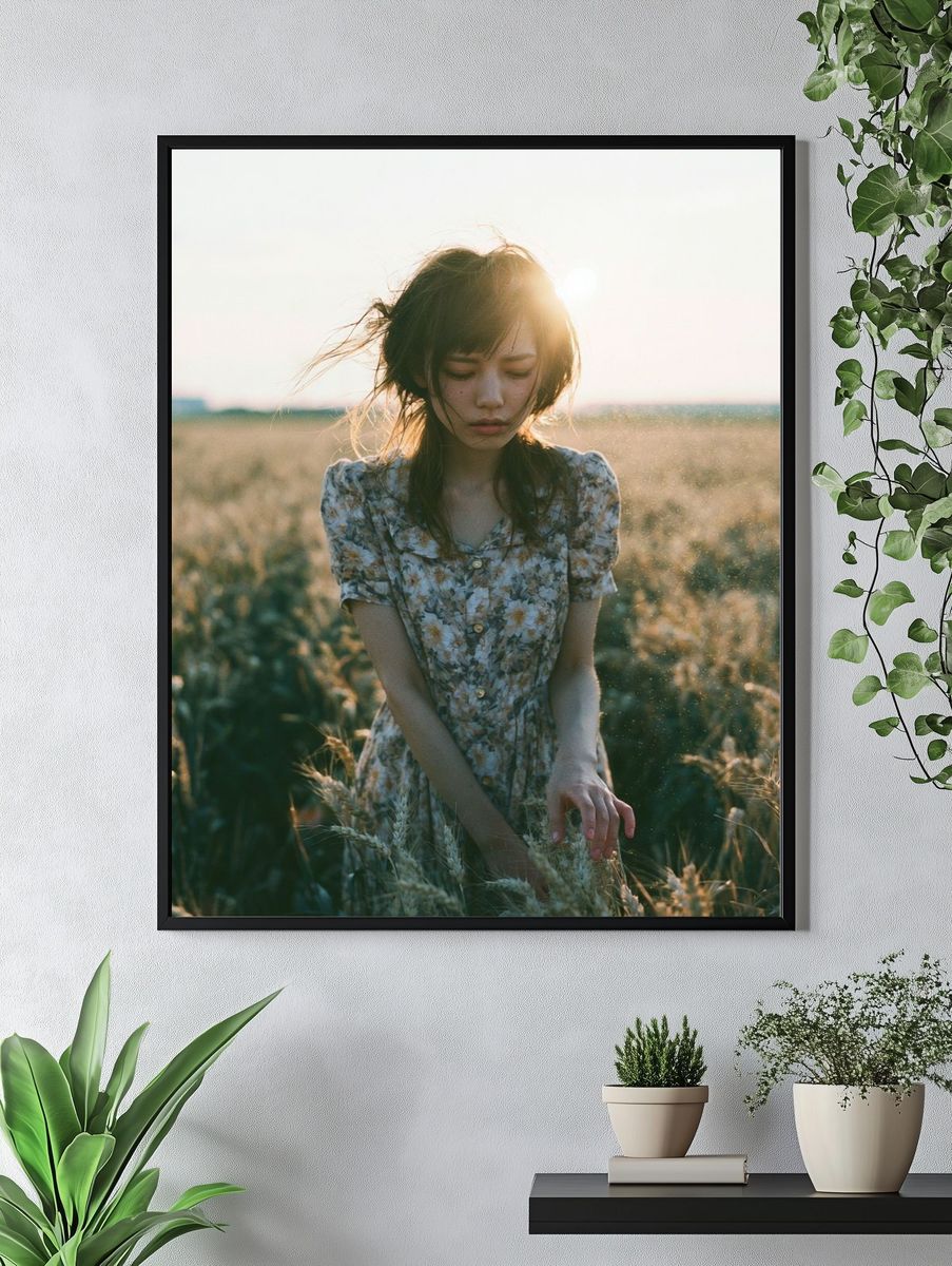 Sunlit Field Portrait Poster. — room view 4