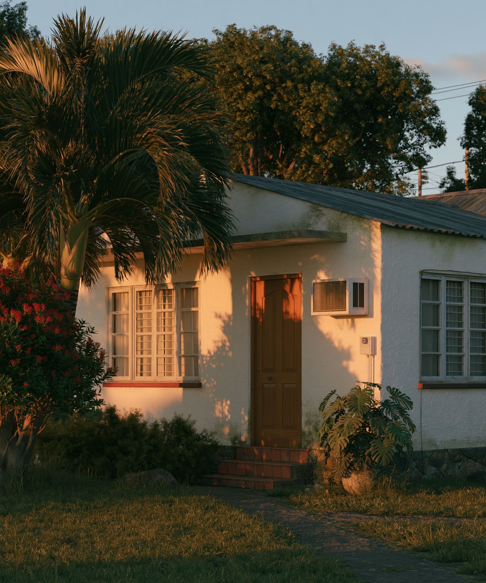 Sunlit Tropical House Photography Poster. poster — photography art