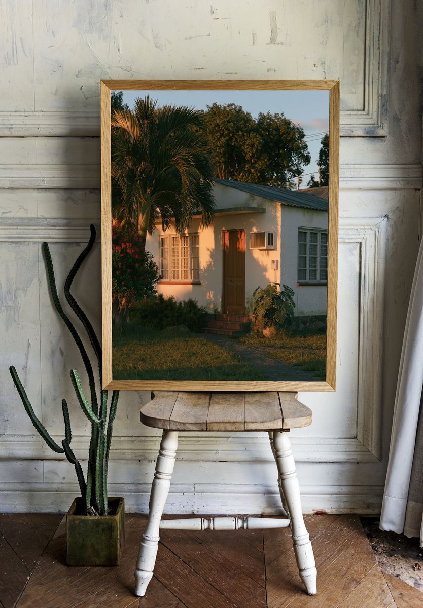 Sunlit Tropical House Photography Poster. room preview