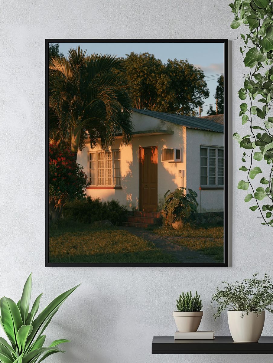 Sunlit Tropical House Photography Poster. — room view 4