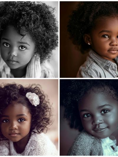 Curly Child Portrait Photography Poster.