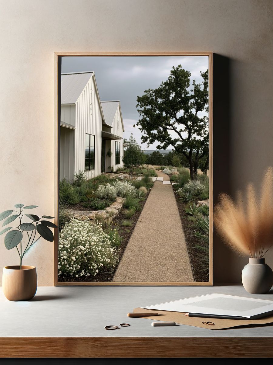 Modern Farmhouse Garden Path Print. — room view 2