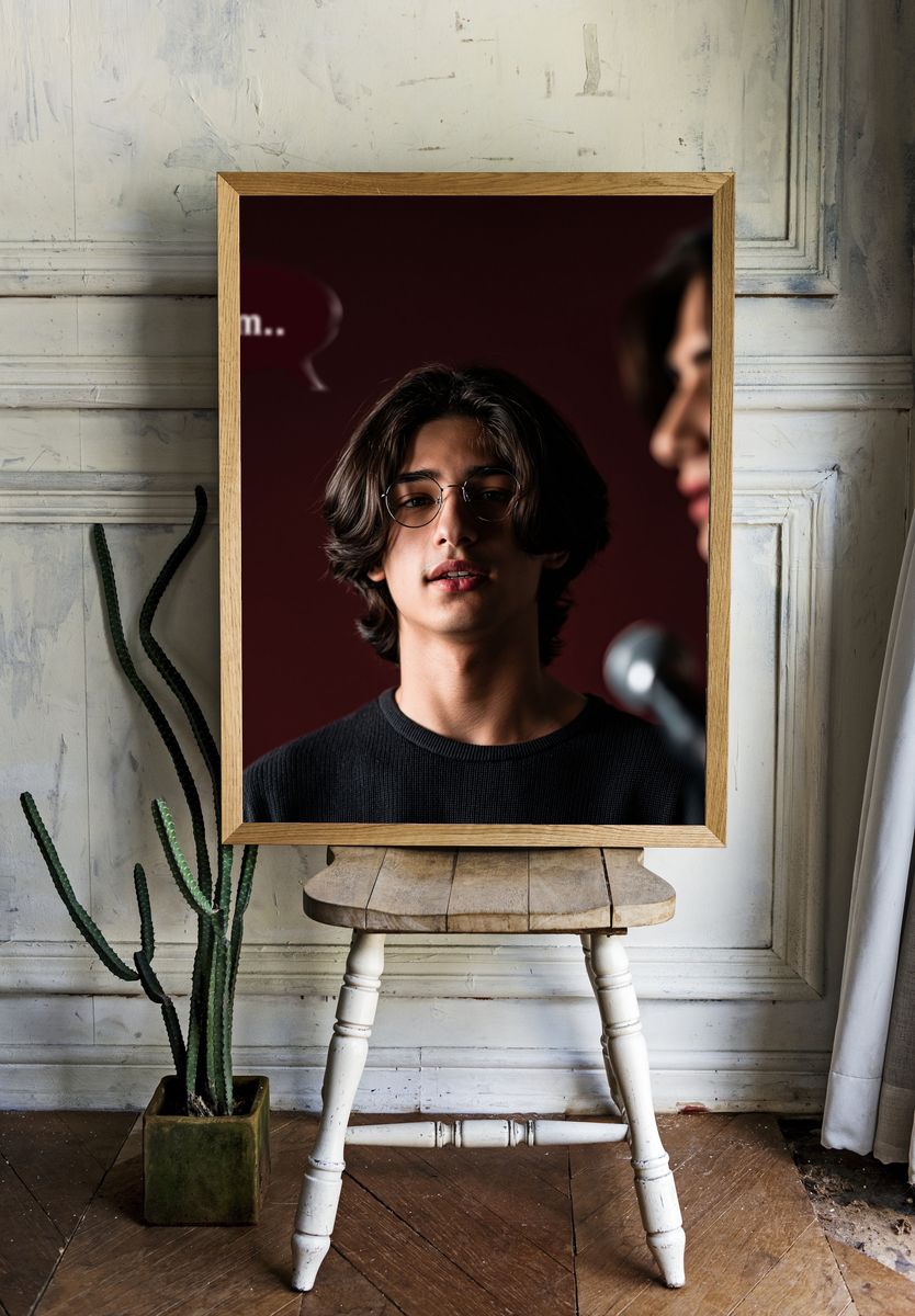 Introspective Portrait Photography Poster. room preview
