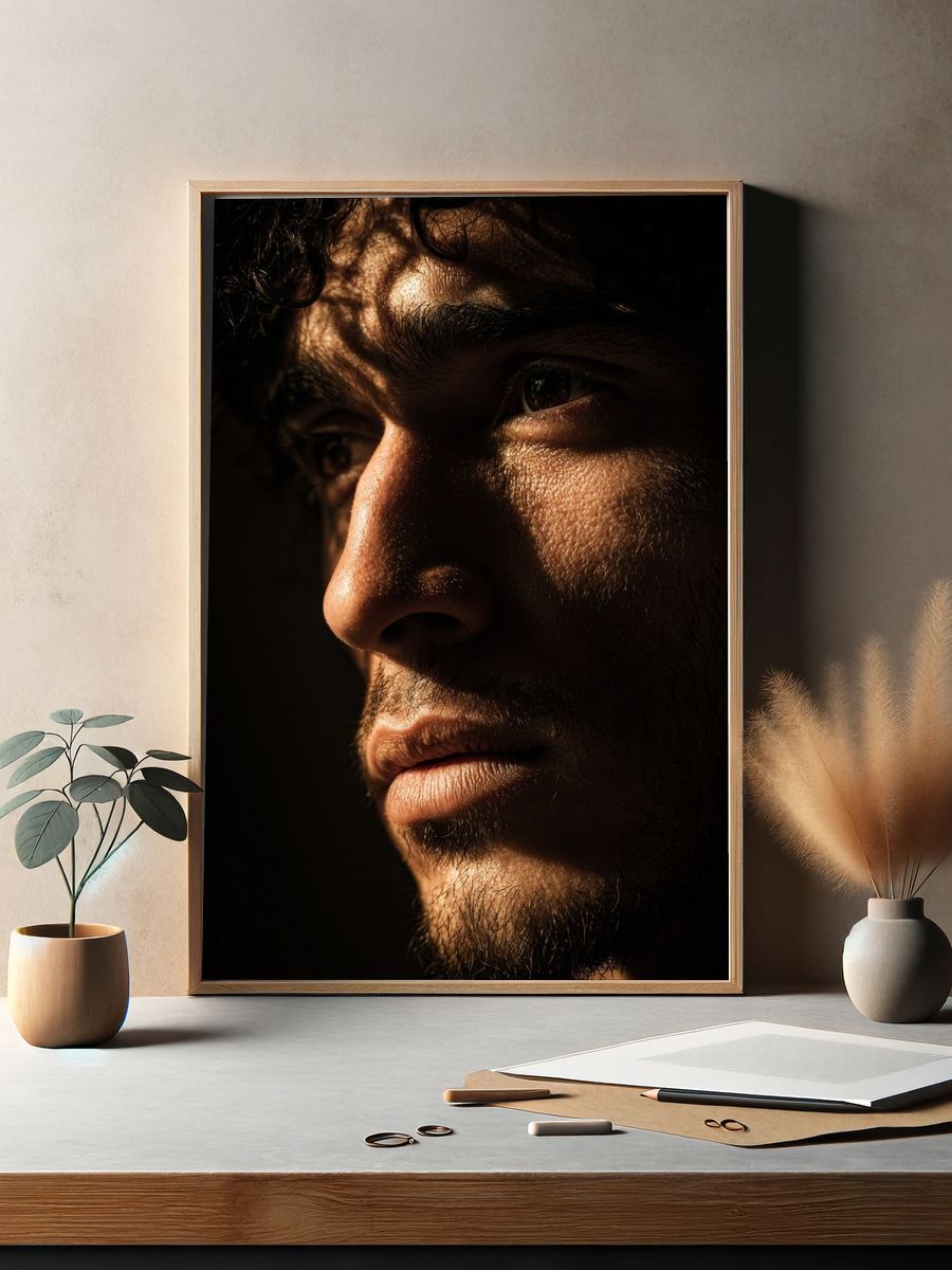Moody Male Portrait Photography Poster. — room view 2