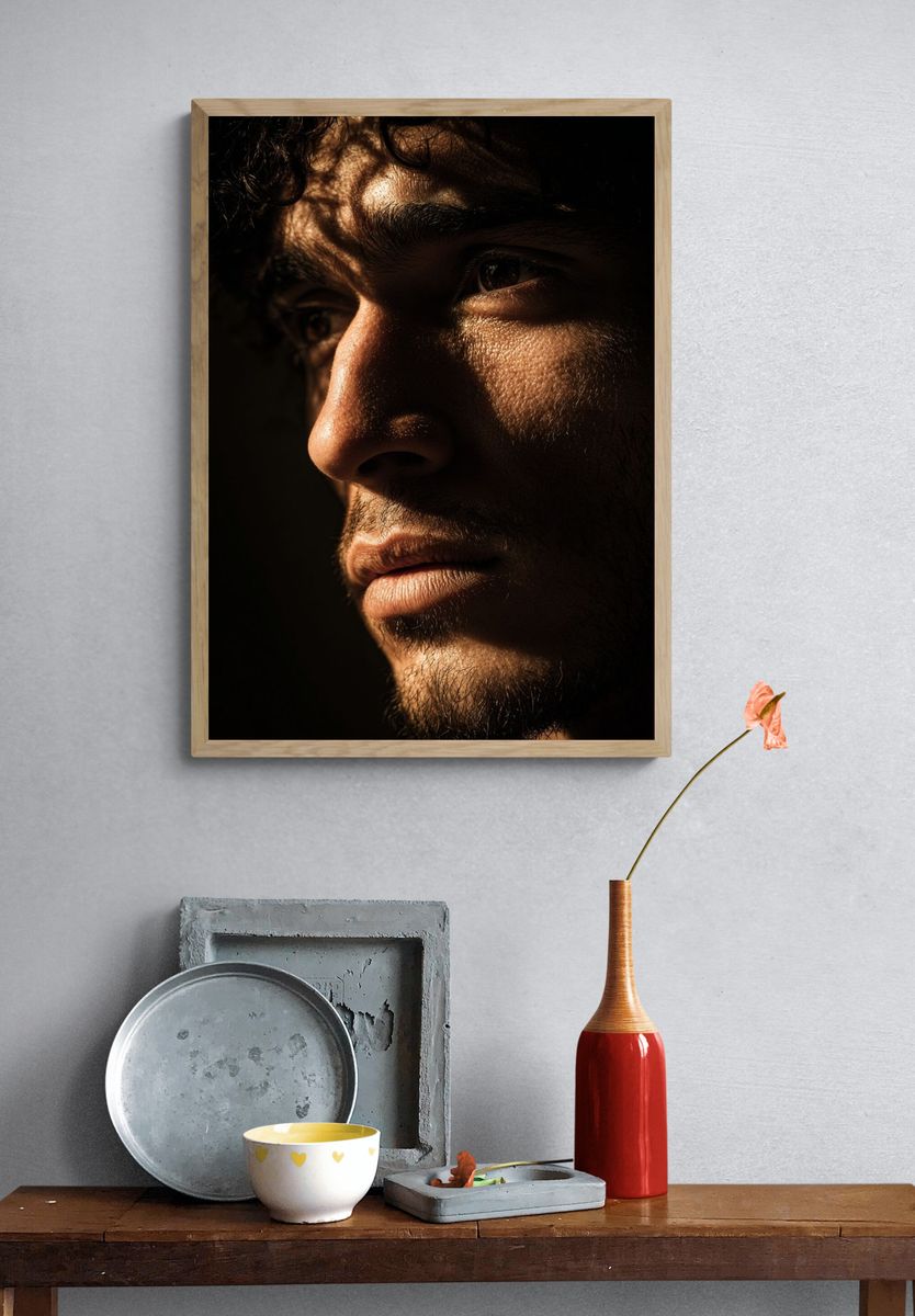 Moody Male Portrait Photography Poster. — room view 3