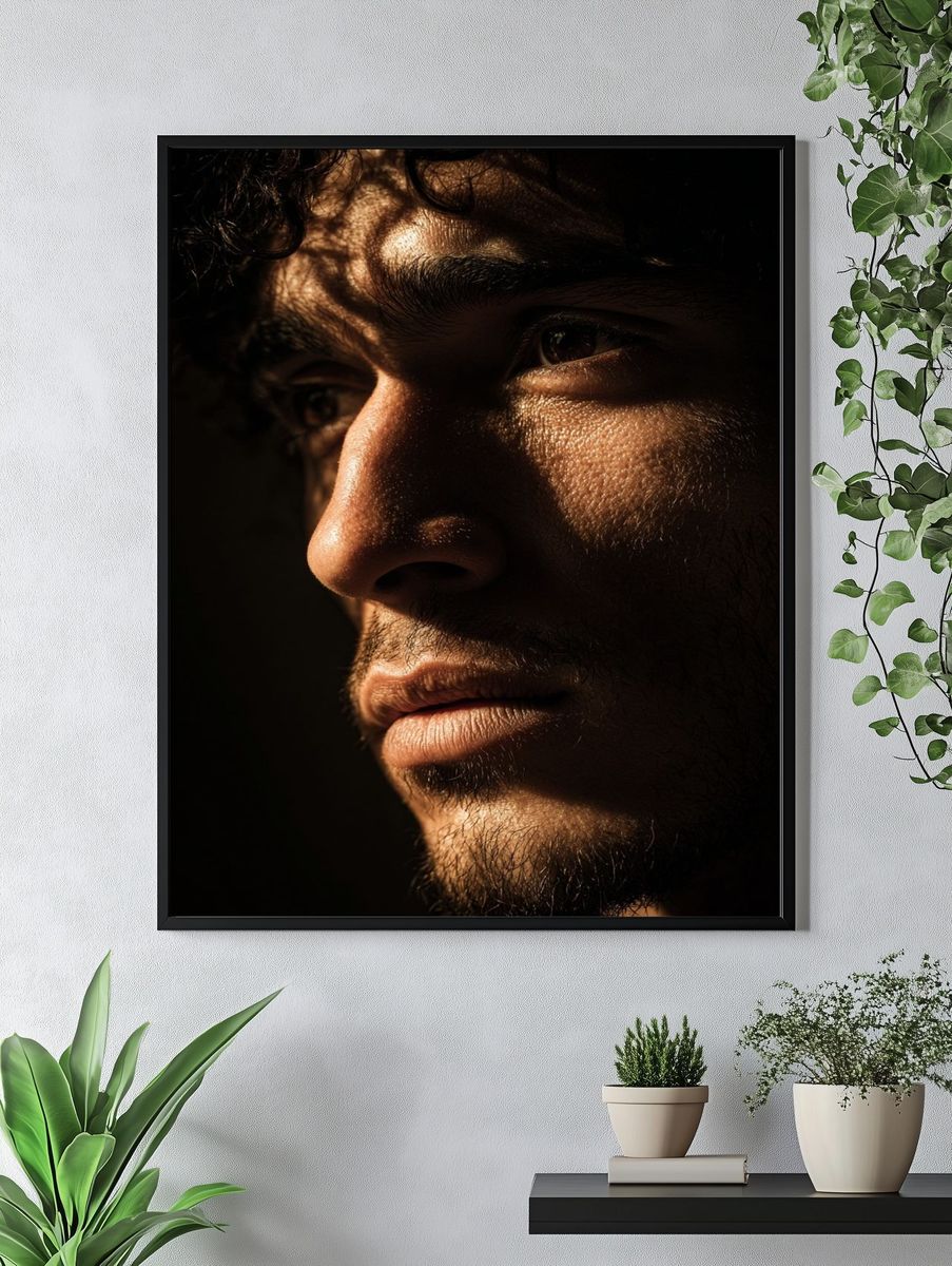 Moody Male Portrait Photography Poster. — room view 4