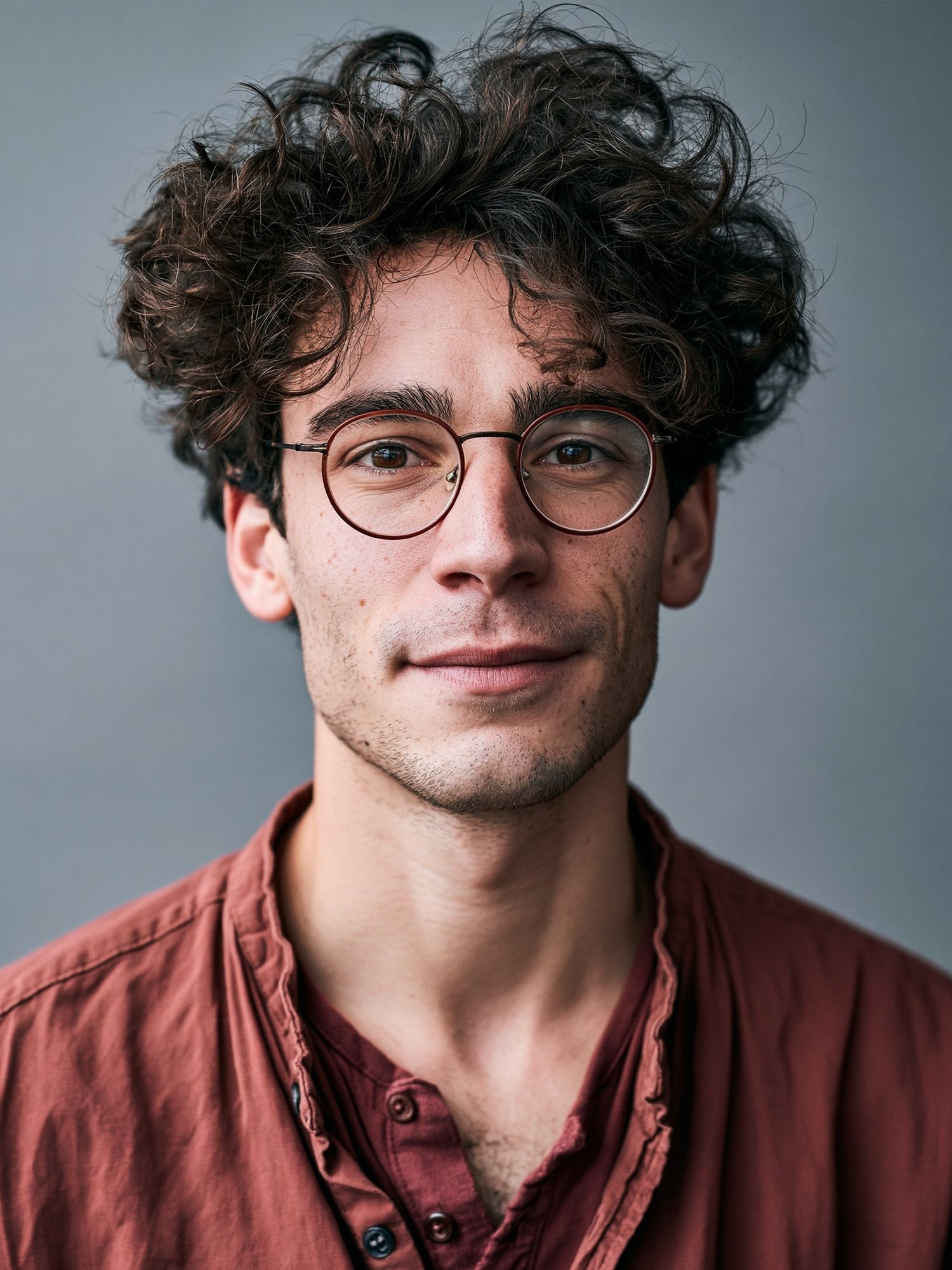 Curly-Haired Portrait Photography Poster. poster detail