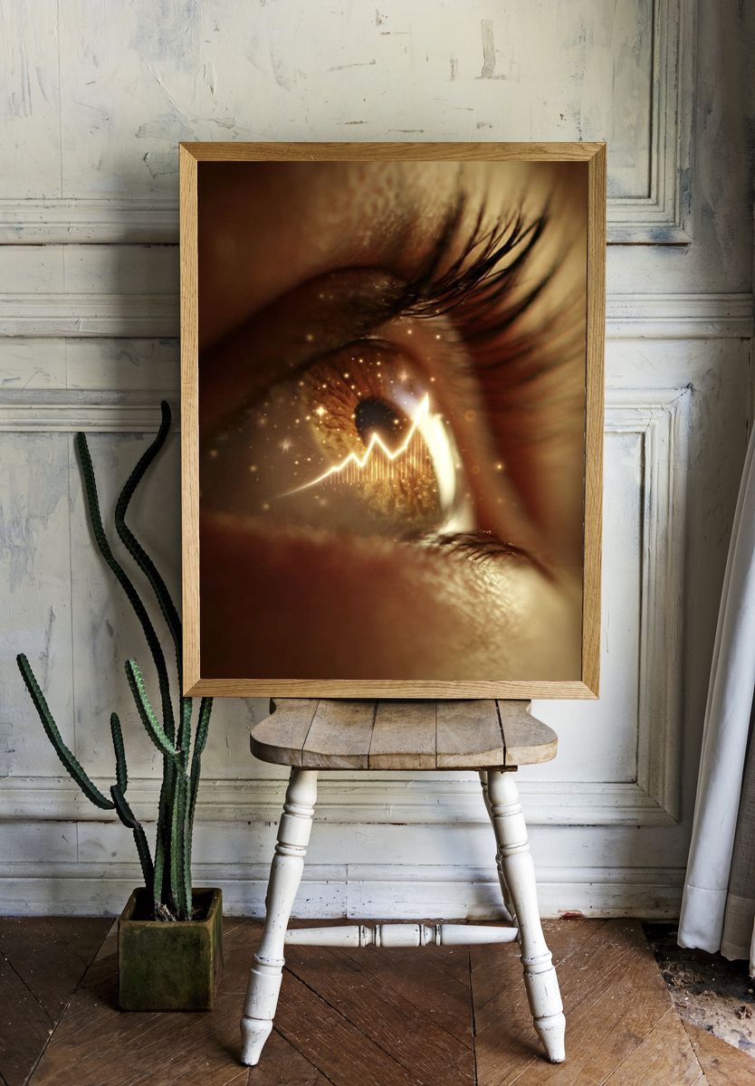 Golden Eye Reflection Poster. room preview