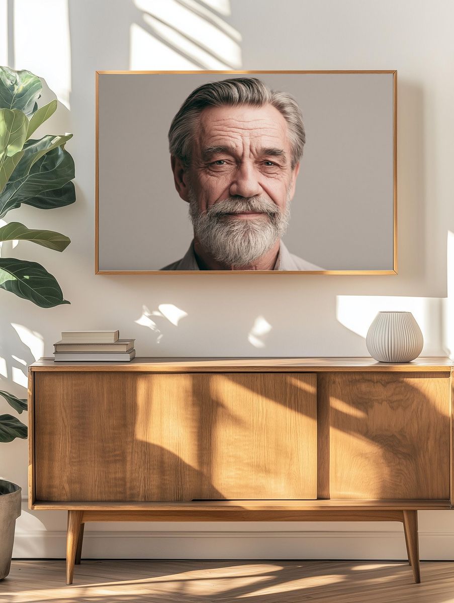 Elderly Man Portrait Photography Poster. — room view 3