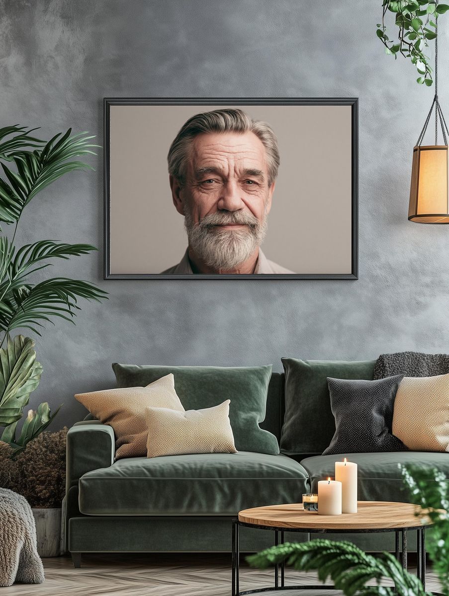 Elderly Man Portrait Photography Poster. — room view 4