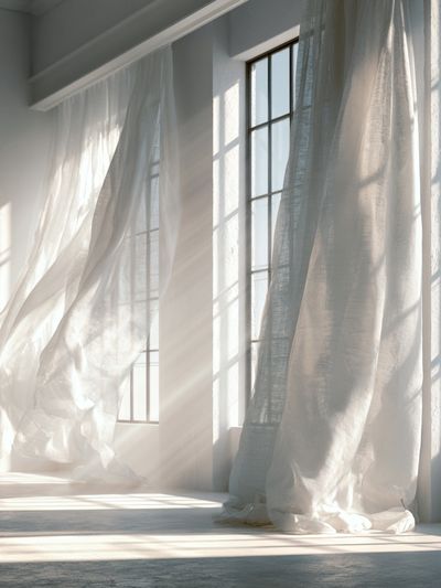 Sunlit Sheer Curtains Photography Poster.