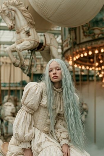 Dreamy Carousel Portrait Print. poster — photography art