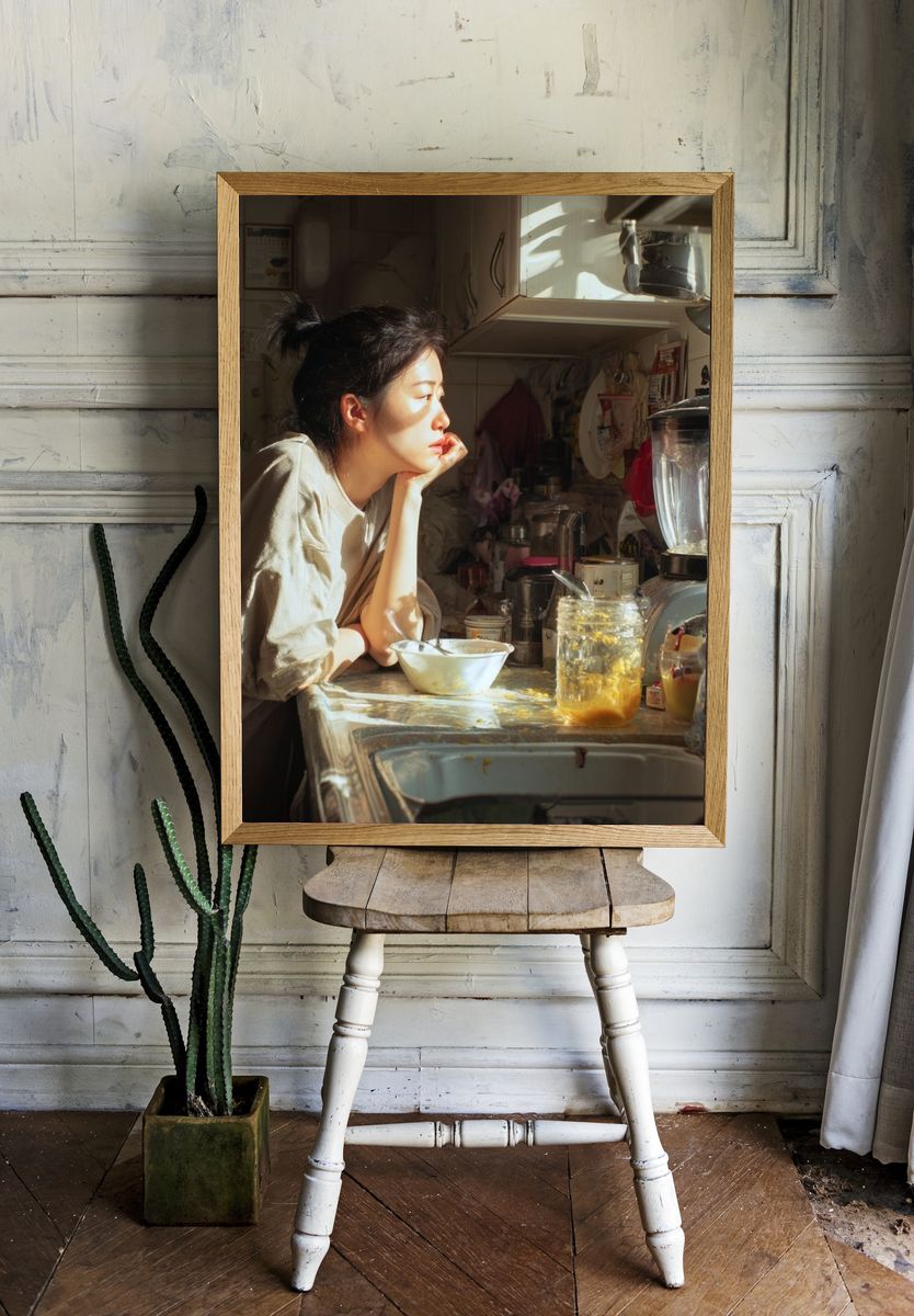 Sunlit Kitchen Portrait Print. — room view 1