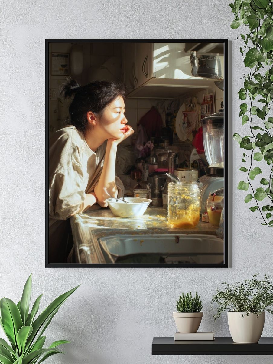 Sunlit Kitchen Portrait Print. — room view 4