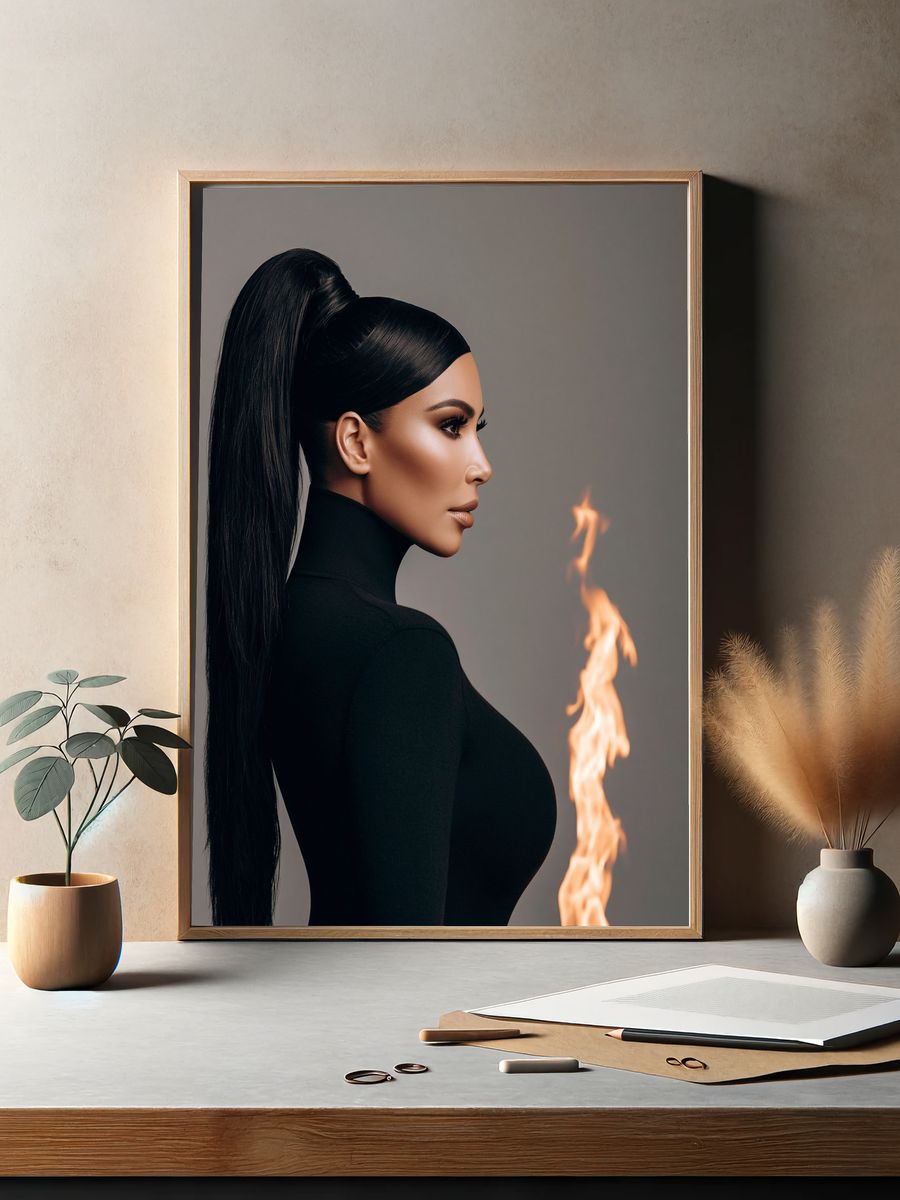 Flame Profile Portrait Print. — room view 2