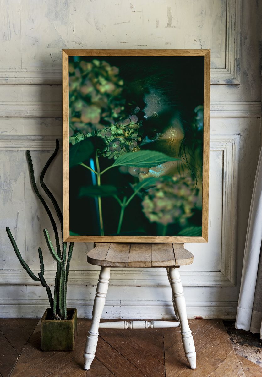 Floral Veil Portrait Print. room preview