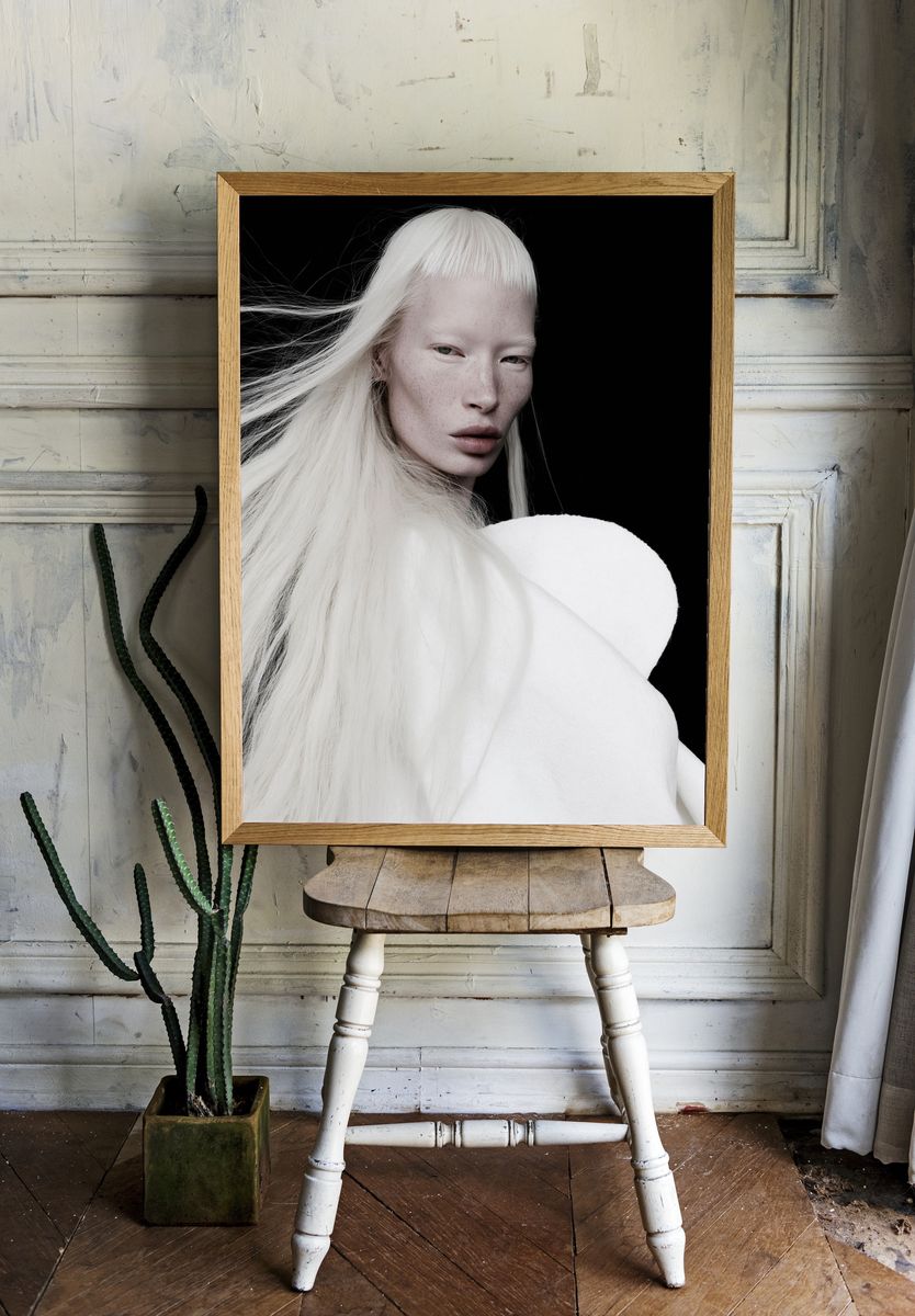 Shadowed Face Photography Poster. — room view 1