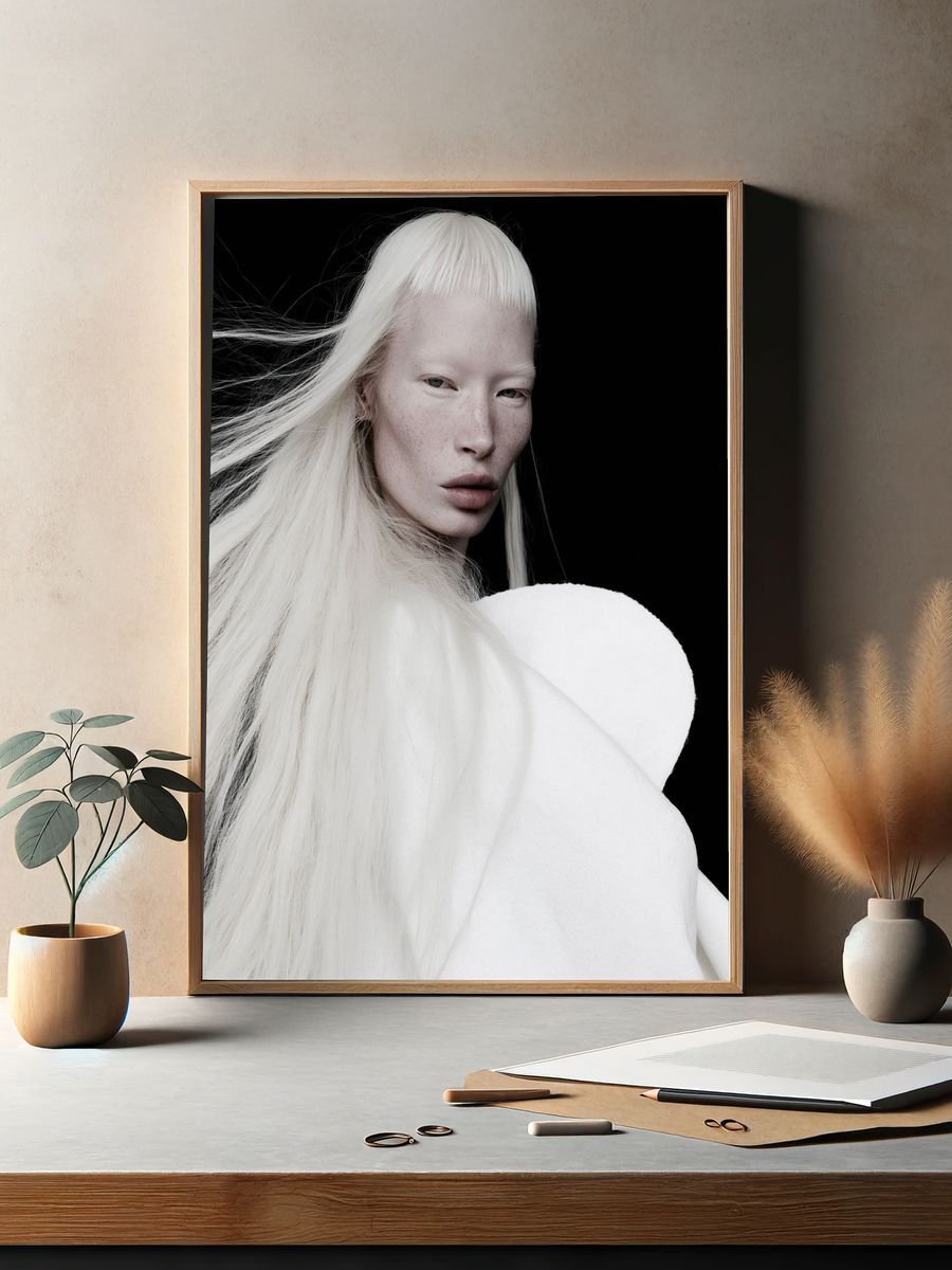 Shadowed Face Photography Poster. — room view 2