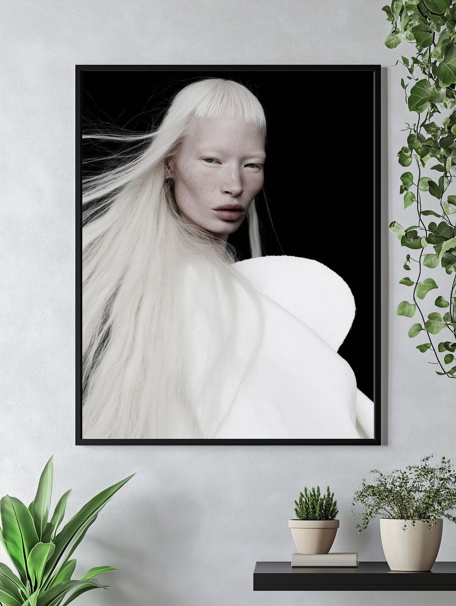 Shadowed Face Photography Poster. — room view 4
