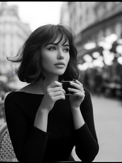 Paris Café Portrait Poster.