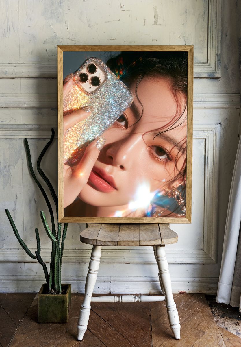 Glitter Portrait Photography Poster. — room view 1