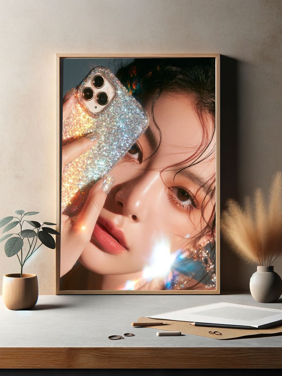 Glitter Portrait Photography Poster. — room view 2
