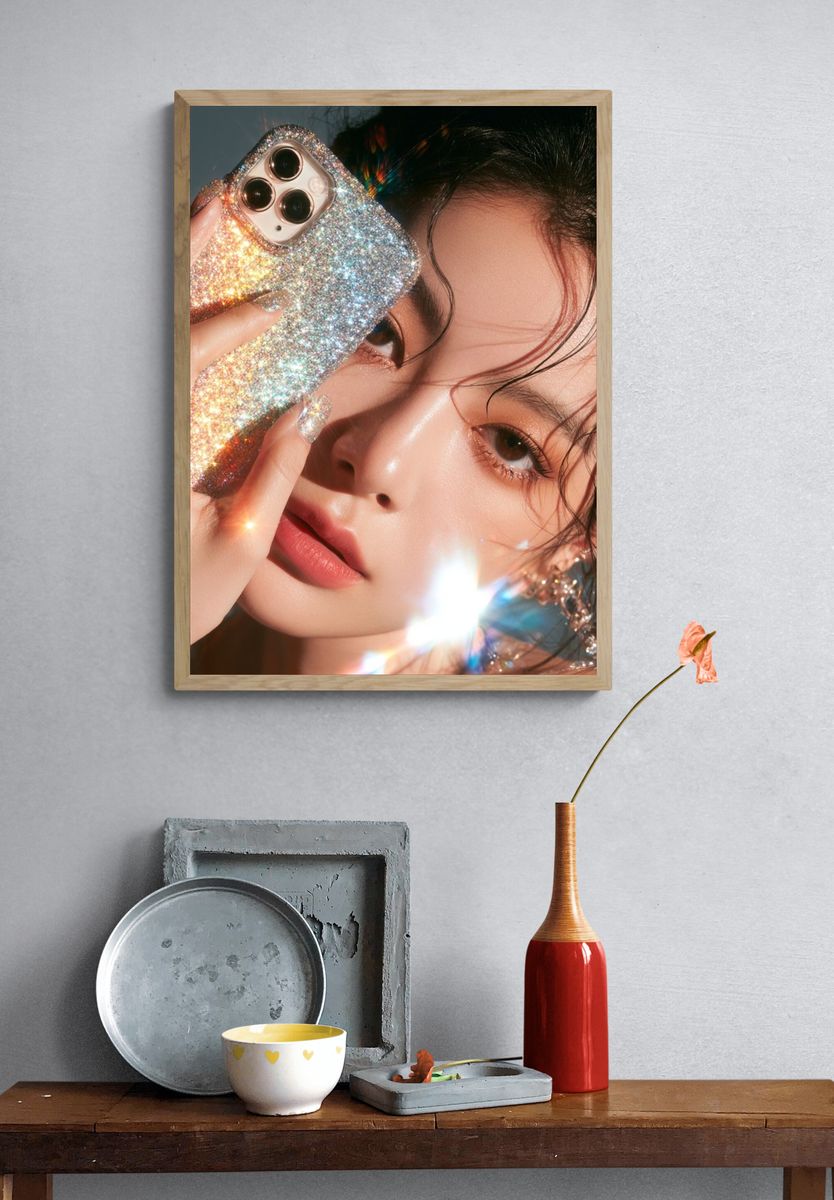 Glitter Portrait Photography Poster. — room view 3