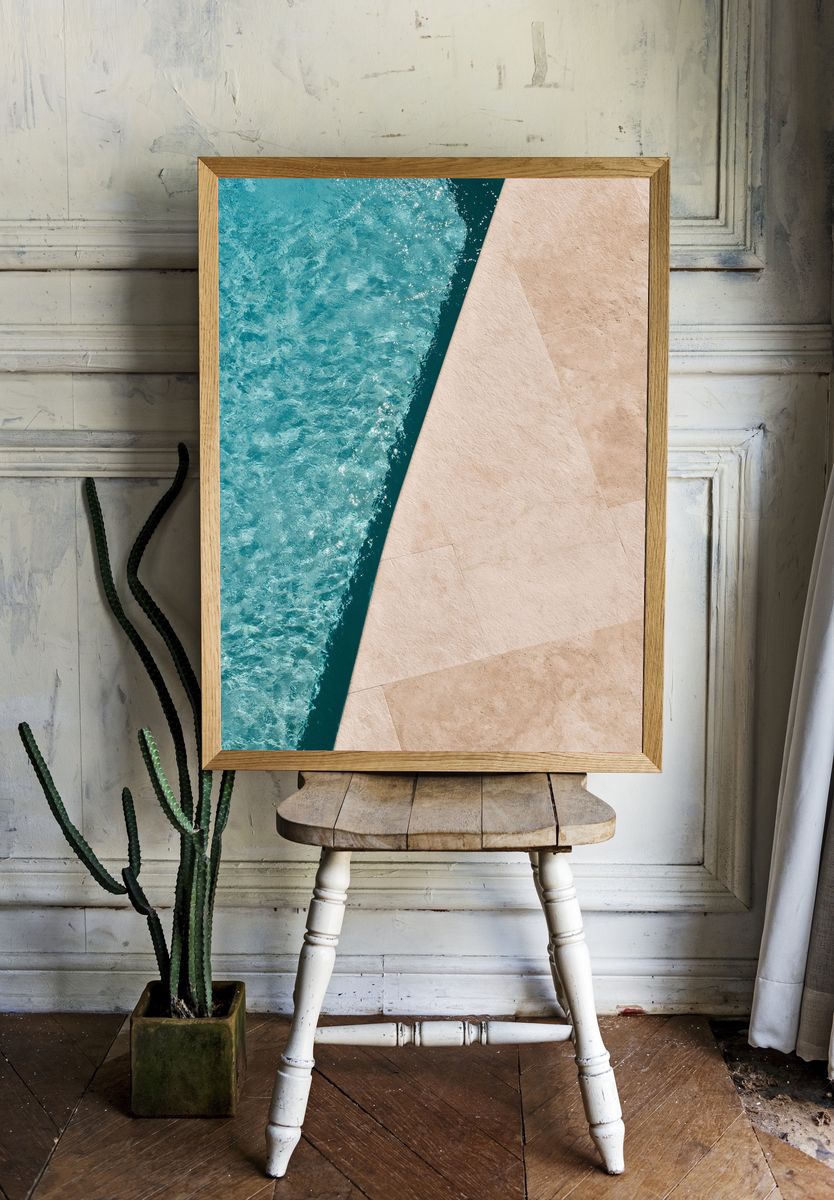 Turquoise Pool Water Photography Poster. room preview