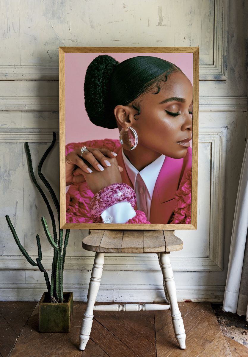 Elegant Pink Portrait Photography Poster. room preview