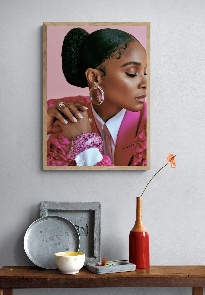 Elegant Pink Portrait Photography Poster. — room view 3