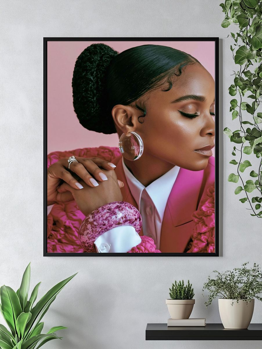 Elegant Pink Portrait Photography Poster. — room view 4