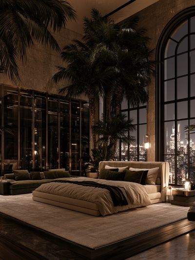 Luxury Penthouse Bedroom Photography Poster.