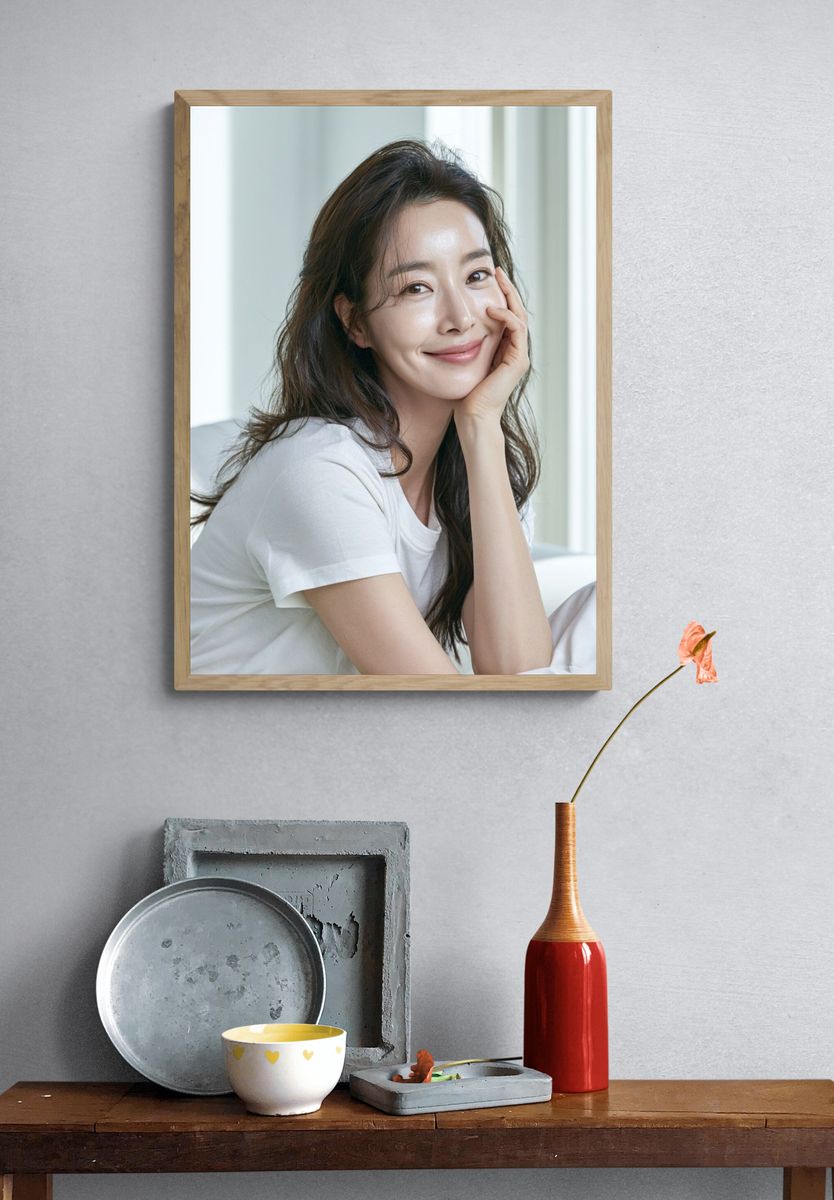 Smiling Woman Portrait Print. — room view 3