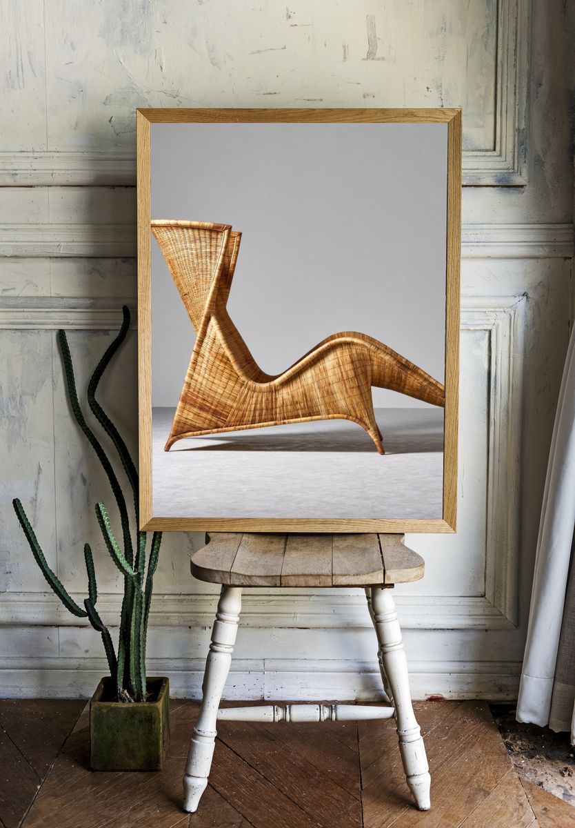 Woven Sculptural Chair Photography Poster. — room view 1