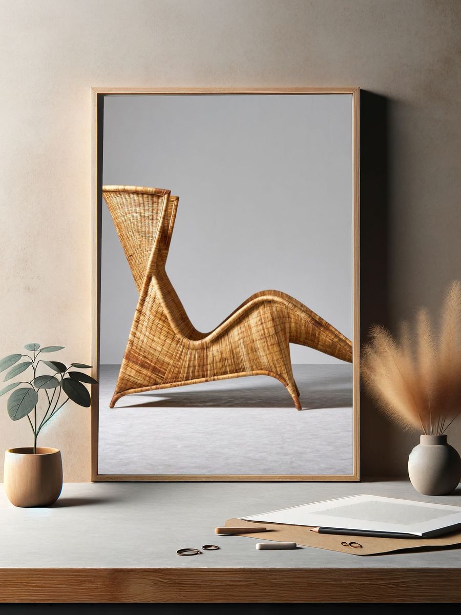 Woven Sculptural Chair Photography Poster. — room view 2