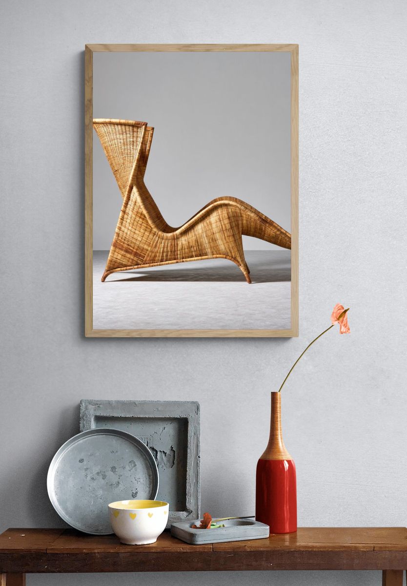 Woven Sculptural Chair Photography Poster. — room view 3