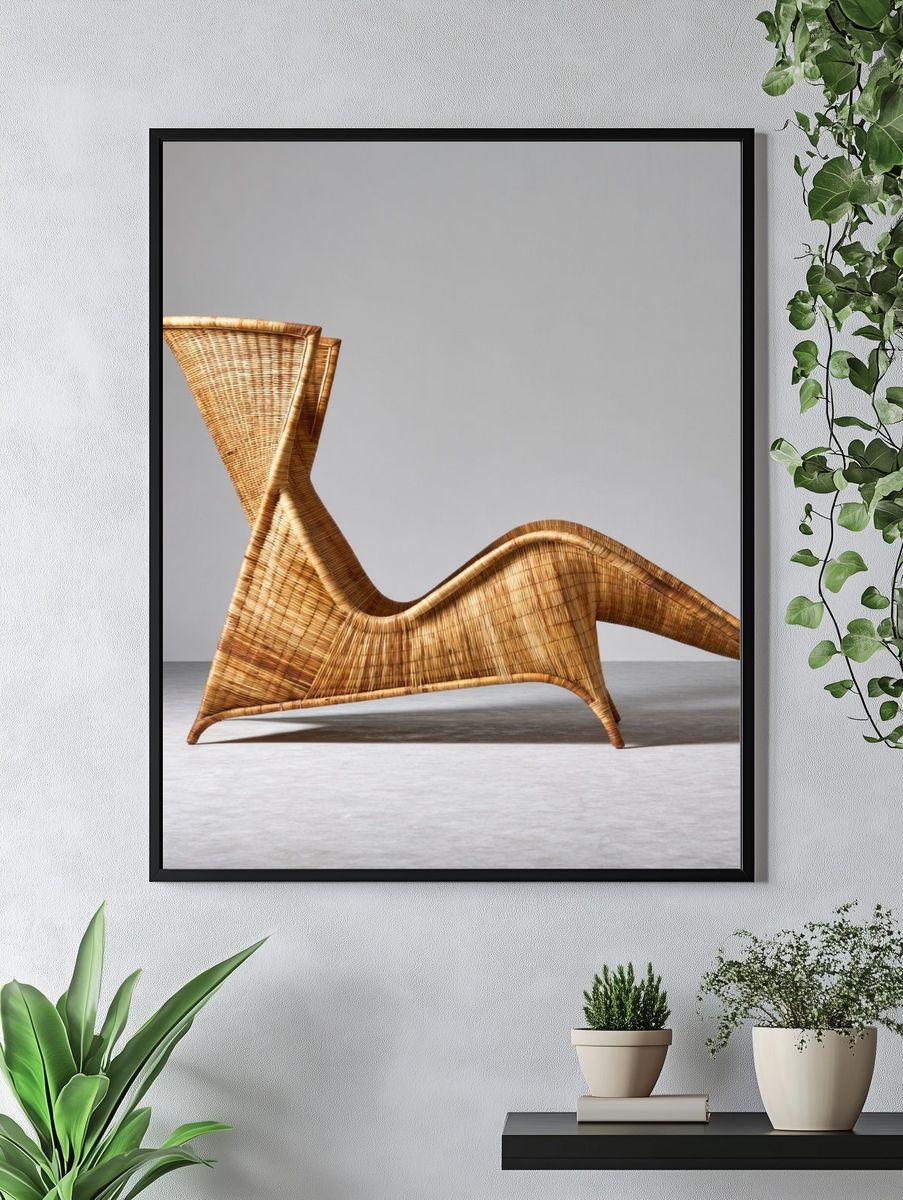 Woven Sculptural Chair Photography Poster. — room view 4