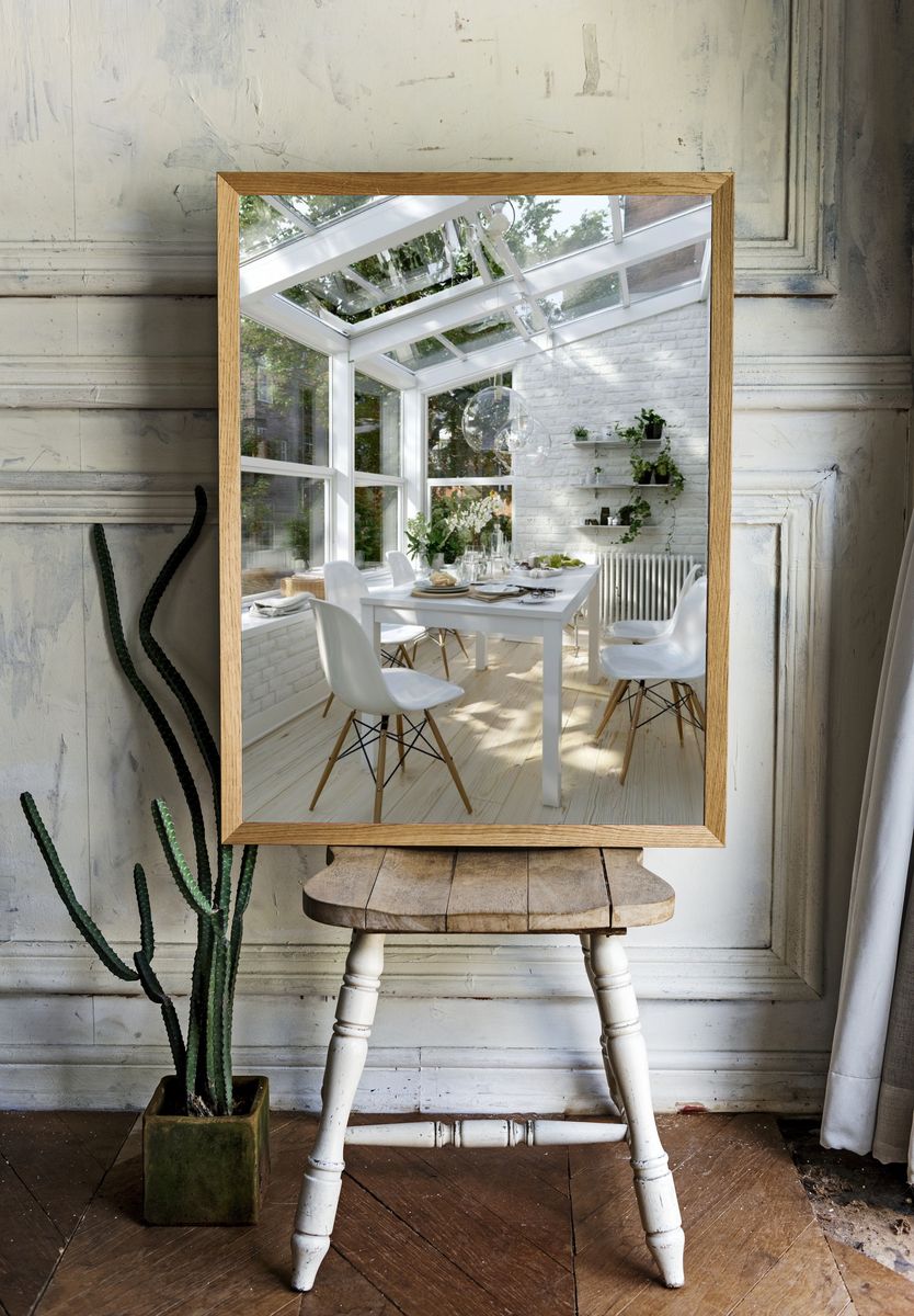 Bright Sunroom Dining Room Photography Print. — room view 1