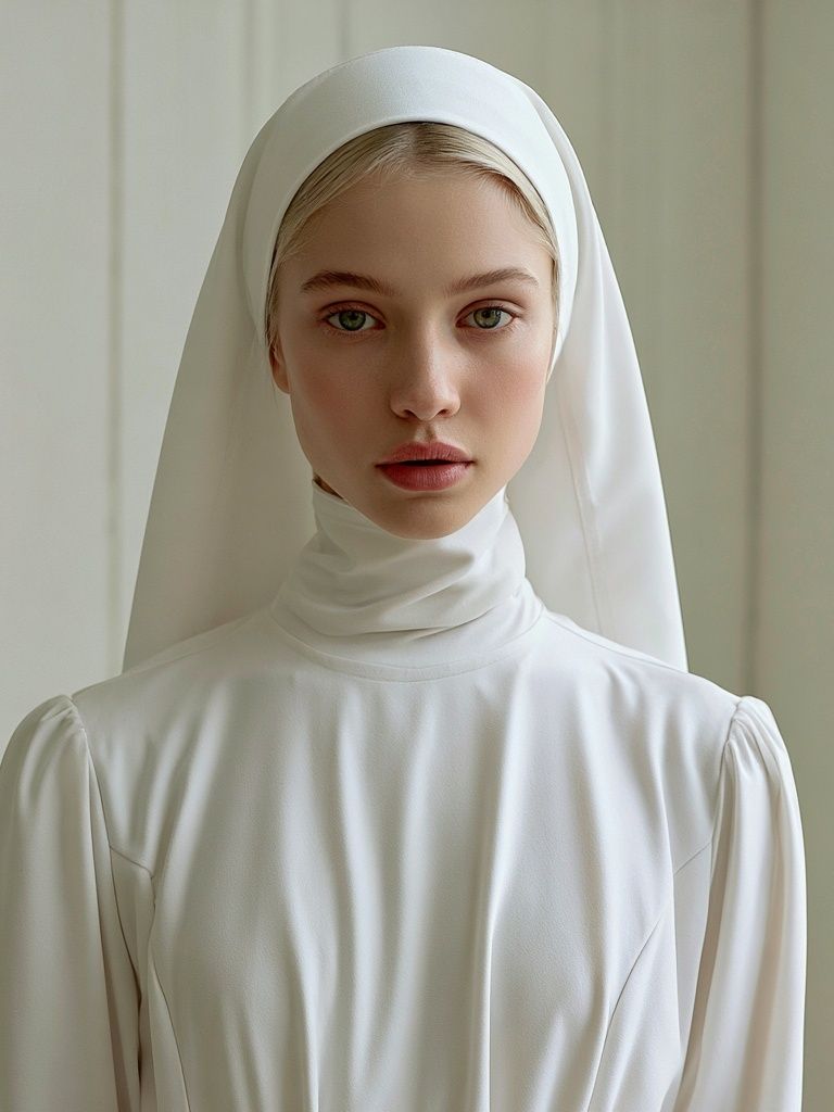 Serene White Portrait Poster. poster detail