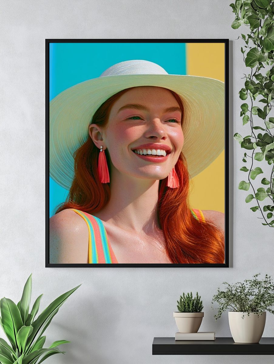 Sunlit Woman Portrait Print. — room view 4