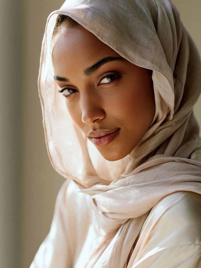 Elegant Hijab Portrait Print. poster — photography art