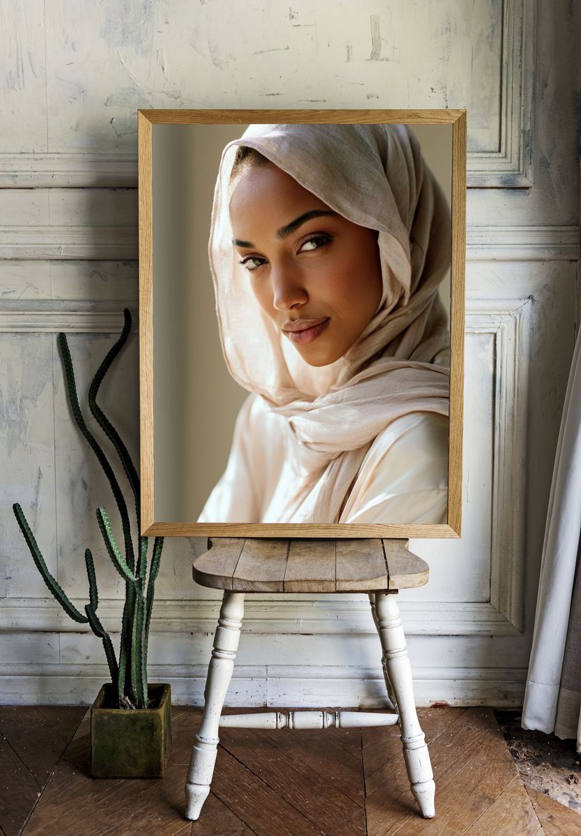 Elegant Hijab Portrait Print. — room view 1