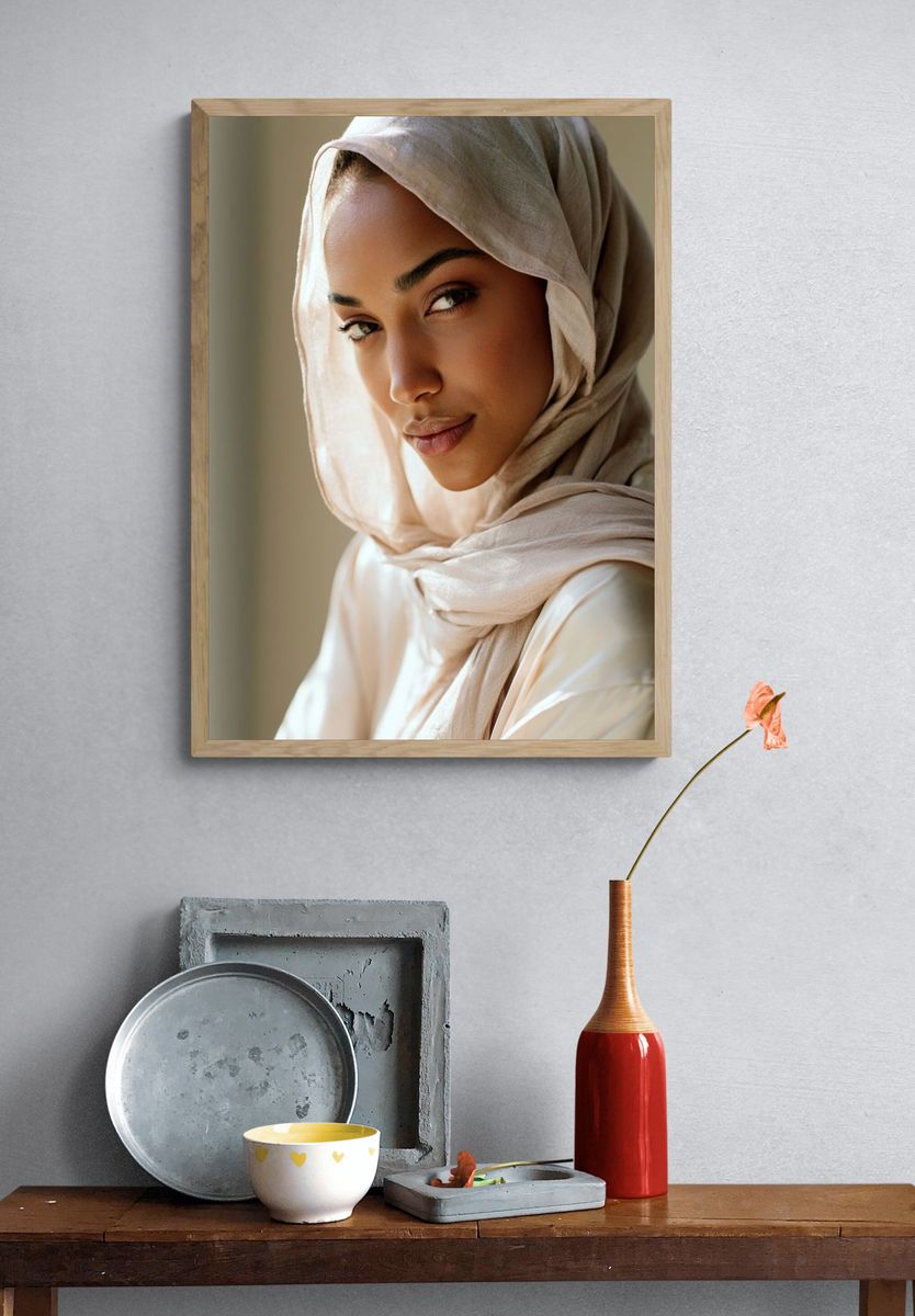 Elegant Hijab Portrait Print. — room view 3